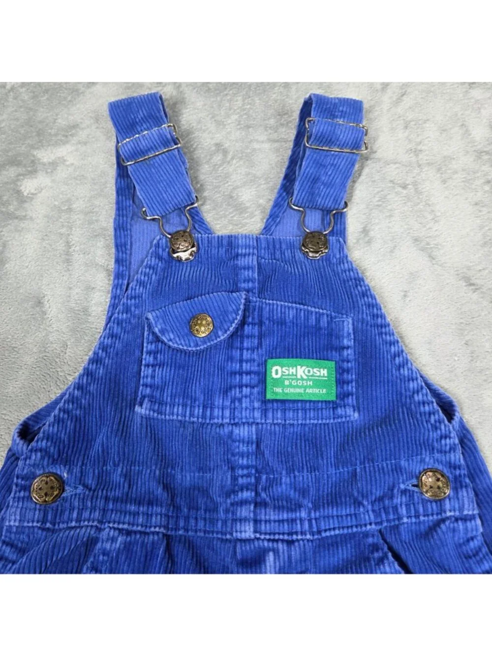 Vintage Oshkosh Bgosh Overalls Boys 4T Blue Corduroy Vestbak USA Made